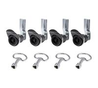 sourcing map Cerradura de Leva Triangular de Bloqueo Largo con Llaves Negro 4 Paquetes