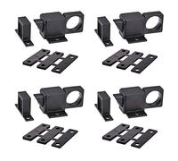 sourcing map Cerradura de perno de puerta, cerradura de rebote de resorte de puerta de ventana automática de seguridad de aleación de aluminio, 4 piezas (negro)