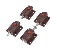 sourcing map Cerradura de pestillo para puerta de armario, perno de barril automático, marrón, 4 Uds.