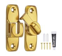 sourcing map Cerradura de puerta de granero, cerradura de puerta abatible de 90/180 grados, aleación de aluminio, pestillo de seguridad deslizante con tornillos y adhesivo sin clavos para jardín, baño