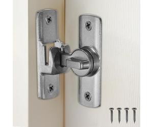 sourcing map Cerradura de puerta de granero, cerradura de puerta abatible de 90/180 grados, aleación de aluminio, pestillo de seguridad deslizante con tornillos para armarios de jardín, baño, color