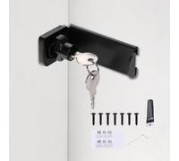 sourcing map Cerraduras de puerta de 90 grados, acero laminado en frío, ángulo recto, cerradura de puerta corredera, pestillo para apertura interior con llaves, armario, cobertizo, granero, gabinete