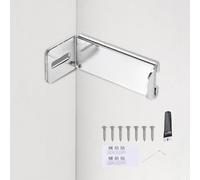 sourcing map Cerraduras de puerta de 90 grados, acero laminado en frío, ángulo recto, pestillo para apertura interior, armario, cobertizo, granero, gabinete, color plateado