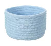 sourcing map Cesta de almacenamiento tejida de cuerda de algodón azul, para estantes, armario, cestas tejidas de regalo, bonita caja de guardería, contenedor de organización para suministros del hogar