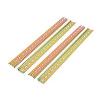 sourcing map Chasis Caja Metal DIN Montaje Recto Borde Guía Carril 400mm Longitud 4 Piezas