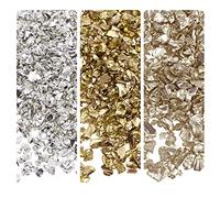 sourcing map Chips de Vidrio triturado 3 Colores, metálico con Brillo Irregular 1-4 mm para Manualidades, joyería, jarrón, decoración Resina epoxi, Serie Colores metálicos 28 g