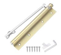 sourcing map Cierrapuertas automático de acero inoxidable con velocidad de cierre ajustable para puerta de 20 a 40 kg, 195 mm, color dorado champán