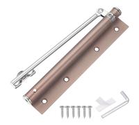 sourcing map Cierrapuertas automático de acero inoxidable con velocidad de cierre ajustable para puerta de 20-40 kg, bronce rojo