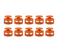 sourcing map Cierre de cordón de plástico con doble agujero, cierre elástico para cordón, paracaídas, bolsos, ropa, guantes, reemplazo de bloqueo de cuerda, naranja, M