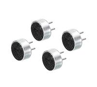 sourcing map Cilíndrico Condensador Micrófono Recogida Micrófono Transmisor Reparación con 2 Pasadores, Verde Paquete de 4