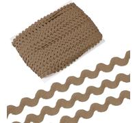 sourcing map Cinta de 44 yardas, cinta ondulada de 0.18 pulgadas para coser y doblar flecos, cinta ondulada para coser bricolaje, envolver ropa, decoración de bodas, fiestas, color marrón