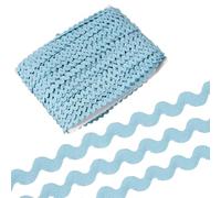 sourcing map Cinta de 44 yardas, cinta ondulada de 0.18 pulgadas para coser y doblar flecos, cinta ondulada para coser bricolaje, envolver ropa, decoración de bodas, fiestas, color azul cielo