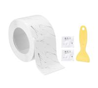 sourcing map Cinta de calafateo impermeable, 1.42 pulgadas x 10 pies, cinta selladora autoadhesiva de PVC con herramienta para fregadero de cocina, inodoro, baño, tina, suelo, gris y blanco
