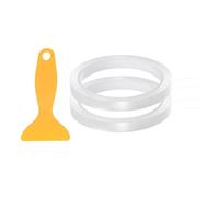sourcing map Cinta de Calafateo Transparentes de 10 mm x 5 m 2uds, Cinta Selladora Impermeable con Herramienta de Sellado para Cocina Vitrocerámica Fregadero Bañera Ducha Inodoro