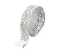 sourcing map Cinta de diamantes de imitación de 2,7 cm x 3 yardas, autoadhesiva, tiras de diamantes de imitación con purpurina para manualidades, fiestas, coche, decoración de teléfono (multicolor AB)