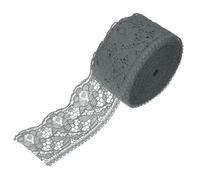 sourcing map Cinta de encaje elástica de 2.4 pulgadas de ancho, 10 yardas, patrón floral, tela bordada gris para costura y manualidades, envoltura de regalos, ramos, decoración de boda