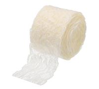 sourcing map Cinta de encaje elástica de 9 m y 5 cm para manualidades, paquete de regalo, decoración de bodas, diademas beige