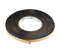 sourcing map Cinta de espuma de sellado de 10 mm de ancho, 1,5 mm de grosor, 10 m de largo, tira autoadhesiva de EVA para aislamiento de ventanas y puertas