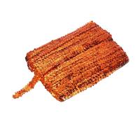 sourcing map Cinta de lentejuelas elásticas de 25 yardas de 0.8 pulgadas, cinta de tela plana para manualidades, costura de flecos, color naranja