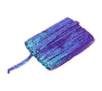sourcing map Cinta de lentejuelas elásticas de 25 yardas de 0.8 pulgadas, cinta de tela plana para manualidades, costura de flecos, color morado