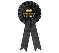 sourcing map Cinta de premio de cumpleaños, broche de insignia de fiesta, broche de insignia para mujeres y hombres, tela de satén colorida, cinta de premio de cumpleaños, decoración de hojalata para