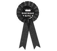 sourcing map Cinta de premio de cumpleaños, broche de insignia de fiesta, broche de insignia para mujeres y hombres, tela de satén colorida, cinta de premio de cumpleaños, decoración de hojalata para