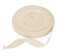sourcing map Cinta de sarga de algodón de 5/8 pulgadas, 11 yardas, rollo de cinta de encuadernación al bies para manualidades, costura, envoltura de regalos, color beige