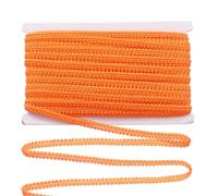 sourcing map Cinta trenzada de poliéster de 0.3 pulgadas x 27 yardas, borde decorativo de encaje para decoración del hogar, manualidades, costura, disfraces, color naranja