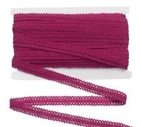 sourcing map Cinta trenzada de poliéster para tapicería, 1,5 cm x 11 yardas, borde decorativo de encaje para decoración del hogar, manualidades, costura, disfraces, color rojo rosa