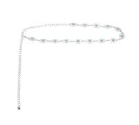 sourcing map Cinturón de cadena de cintura turquesa, cinturón de cadena ajustable para el cuerpo, cinturón occidental de metal para mujer con bolsa de cordón, talla única, Metales no preciosos, Ágata