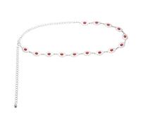 sourcing map Cinturón de cadena de cintura turquesa, cinturón de cadena ajustable para el cuerpo, cinturón occidental de metal para mujer con bolsa de cordón, talla única, Metal no precioso, Ágata