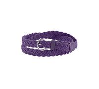 sourcing map Cinturón trenzado flaco para mujer Tejido con hebilla ajustable Casual Púrpura cintura: 26-33