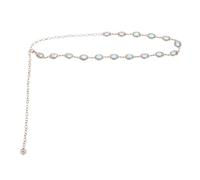 sourcing map Cinturones de cadena de cintura con diamantes de imitación, cinturones de cadena ajustables con bolsa de cordón para mujer, talla única, Metales no preciosos, Ágata