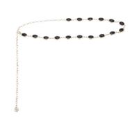 sourcing map Cinturones de cadena de cintura con diamantes de imitación, cinturones de cadena ajustables con bolsa de cordón para mujer, talla única, Metal no precioso, Ágata