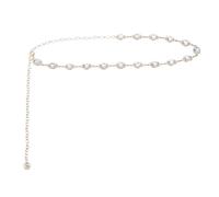 sourcing map Cinturones de cadena de cintura con diamantes de imitación, cinturones de cadena ajustables con bolsa de cordón para mujer, talla única, Metal no precioso, Ágata