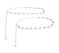 sourcing map Cinturones de cadena de cintura turquesa, cinturones de cadena ajustable para el cuerpo, cinturón occidental de metal para mujer, talla única, Metales no preciosos, Ágata