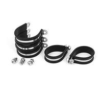 sourcing map Clip en P Abrazadera de tubo de manguera 5pcs 45 mm de acero inoxidable 304 revestido de caucho EPDM