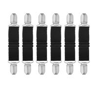 sourcing map Clips de cincha para vestido, 6 piezas para suéter, chal, cárdigan, camisas, cuello, bufanda, vestido, clips elásticos para el cuello trasero para mujer (negro)