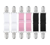 sourcing map Clips de cincha para vestido, 6 piezas para suéter, chal, cárdigan, camisas, cuello, bufanda, vestido, clips elásticos para el cuello trasero para mujer (negro, azul, rosa)