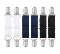 sourcing map Clips de cincha para vestido, 6 piezas para suéter, chal, cárdigan, camisas, cuello, bufanda, vestido, clips elásticos para el cuello trasero para mujer (negro, azul, blanco)