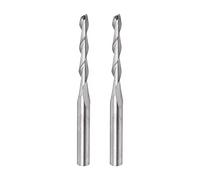sourcing map CNC Espiral Enrutador Taladros 1/8" 3.175mm Vástago, 2mm x 17mm Ascendente Corte Sólido Carburo Extremo Molino 2 Flautas Fresado Cortador, para Acrílico PVC 2 Piezas