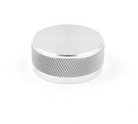 sourcing map CNC Mecanizada Sólido Aluminio Altavoz Radio Volumen Perillas 35x16mm Tono de Plata