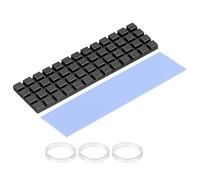 sourcing map Cobre Calor Disipador Recubierto Grafeno 70x20x3mm con Térmica Almohadilla y Goma Anillo para M. 2 SSD Computadora, Laptop, PCB Refrigerador 1 Juego