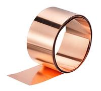 sourcing map Cobre Hoja Rollo 3500mm x 100mm x 0.1mm, 99.9% Puro Cobre Tira Cobre Intermitente Metal Lámina Placa para Electricidad Bricolaje Proyectos (Múltiples Tamaños)