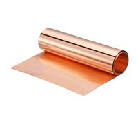 sourcing map Cobre Hoja Rollo 3500mm x 200mm x 0.08mm, 99.9% Puro Cobre Tira Cobre Intermitente Metal Lámina Placa para Electricidad Bricolaje Proyectos (Múltiples Tamaños)