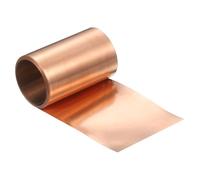 sourcing map Cobre intermitente, calibre 38, 0.1 mm de grosor, 99.95% cobre puro, placa de lámina de metal de 2.8 pulgadas de ancho x 10 pies para reparación de techos, proyectos de bricolaje y