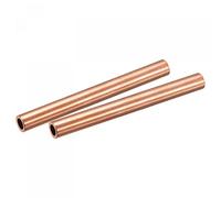 sourcing map Cobre Redondo Tubo 10mm OD 1,5mm Pared Grosor 100mm Longitud Tubería Tubo 2uds