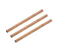 sourcing map Cobre Redondo Tubo, 12mm OD 0.5mm Pared Grosor 200mm Longitud Recto Tubería Tubo 3uds