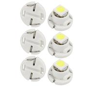 sourcing map Coche Interior Blanco T4,7 Bombilla de 5050 Leds 1 SMD Chip Luz de Panel 12V con Base Cuña 6Pcs 12mm X 8,7mm