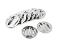 sourcing map Cocina 65 mm de diámetro, acero inoxidable, orificio de malla redonda, rejillas de ventilación, lumbrera 8 piezas
